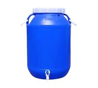 JIESOO Récipient de stockage d'eau en plastique avec robinet, baril de pluie de camping, seau de qualité alimentaire pour la sécurité et le stockage, expédition (bleu, 75 l)