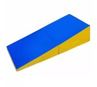 JIESOO Tapis Gymnastique Incliné Pliant Conception Coin Fromage Culbutant for, Les Arts Martiaux, Danse, Le Yoga Et L'entraînement D'étirement(Blue Yellow,180x90x40cm)