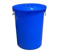 JIESOO Tonneau Plastique Épais avec Couvercle, Récipient Stockage d'eau Industriel Domestique, Tonneau Vin Grande Capacité, Réservoir Stockage d'eau Qualité Alimentaire(Blue,50L)