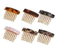 Jieunnxx 6pcs Acétate Fibre Exquis Cheveux Side Peigne Petit 7Dent Accessoire Cheveux Peigne Frange Epingle Bandeau Femmes Filles Accessoires de Style Mode Multicolore