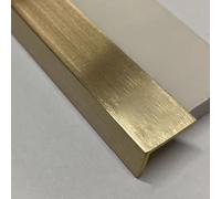 Jievmrs Barre de Seuil Protecteur d'angle Mural Étroit en Laiton Brossé, Bande de Bordure de Carrelage en L pour la Décoration Intérieure, Barre de Séparation de Sol Dorée pour Transition Plate