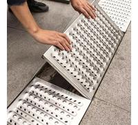 Jievmrs Caniveau Exterieur Grille D'évacuation Extérieure en Acier Inoxydable, Système de Drainage de Tranchée de 10, 15, 20, 25 ou 30 cm de Large, Piquet de Récupération/Grille(58x30cm/22.8x11.8in)