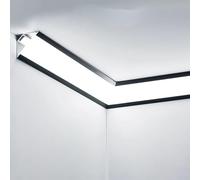 Jievmrs Profilé LED 1/2/ 3/6/ 10/15 M Canal Aluminium LED Noir, Profilé D'aluminium en Forme de V pour L'habillage des Angles de Murs, Profilé Aluminium en Forme de V pour Angle de Mur(9.8ft/3.0m)