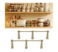 Jievmrs Rail de Protection 2 Barres de Protection Anti-basculement pour Étagères, Barre de Sécurité en Laiton Brossé pour Étagères/Placards de Cuisine, Kit de Barres de Protection(26"/66cm)