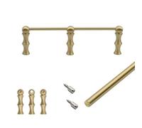 Jievmrs Rail de Protection Barres de Protection Décoratives en Laiton pour Étagères, Barre de Protection pour Étagère en Or Brossé avec Montants, Kit de Ferrure pour Garde-Corps(Style B,36in/91cm)