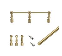Jievmrs Rail de Protection Barres de Protection Décoratives en Laiton pour Étagères, Barre de Protection pour Étagère en Or Brossé avec Montants, Kit de Ferrure pour Garde-Corps(Style C,35in/89cm)