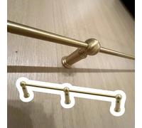 Jievmrs Rail de Protection Rampes en Laiton pour Étagères, Longueurs de 4 à 47 Pouces, Kit de Rampe Décorative pour Étagère avec 3 Fuseaux, Système de Barres de Protection pour Meubles(44in/112cm)