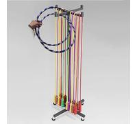 Jievmrs Support Robuste pour Cerceau et Corde à Sauter, Chariot de Rangement Mobile pour Cerceau avec roulettes Universelles, Support pour Matériel de Fitness et Cours D'éducation(S)