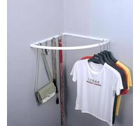 Jievmrs Tringle Penderie Support de Tringle d'angle pour Penderie, Tringle à Vêtements en Métal pour Penderie/Angle Mural, Barre de Suspension Robuste pour Salle de Bain/Balcon(White,50cm(19 3/4"))