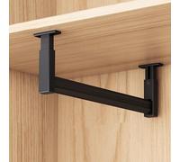 Jievmrs Tringle Penderie Tringle de Penderie en U Noire, Support Réglable pour Penderie, Tringle de Penderie pour Vestiaires et Meubles sur Mesure(12inch/30.4cm)