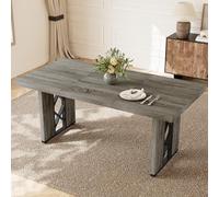 JIEXI Ensemble de table à manger 3 pièces pour 6 personnes, table de cuisine rectangulaire de 180 cm avec 2 bancs, meubles de salle à manger pour coin petit-déjeuner, cuisine et salle à manger