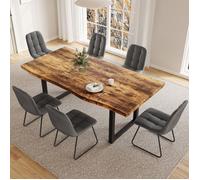 JIEXI ensemble de table de cuisine moderne pour 4 à 6 personnes, table en bois MDF renforcé pour salle à manger