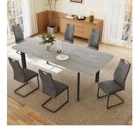 JIEXI Ensemble table à manger avec 4-8 chaises, table à rallonges, moderne
