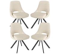 JIEXI Lot de 2 chaises de salle à manger, exclusives, rembourrées, modernes, robustes, de qualité supérieure, ergonomiques, au look design, beiges