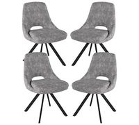 JIEXI Lot de 2 chaises de salle à manger, exclusives, rembourrées, modernes, robustes, de qualité supérieure, ergonomiques, au look design, grises