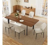 JIEXI Table à Manger avec 4 à 8 chaises, Table Extensible élégante et Moderne en Panneaux MDF pour Le Salon 160 à 200 cm