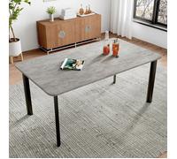 JIEXI Table à manger extensible, table à manger moderne et élégante en panneaux MDF pour le salon 160-200 cm, table grise