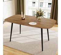 JIEXI Table de Cuisine pour 4 à 6 Personnes, Table en MDF avec Pieds métalliques, Moderne pour Salon et Salle à Manger, Restaurant, Appartements (Table de Cuisine en Noyer de 120 cm)
