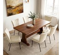 JIEXI Table de Salle à Manger rectangulaire de 160 cm avec 6 chaises, Table et chaises rectangulaires en MDF pour 6 Personnes, mobilier de Cuisine et de Salle à Manger