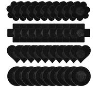 JIEYAO 40 Pièces Cache-Tétons Jetables, Noir Protège-tétons Invisibles 4 styles Jetables Cache Tétons Coeur Fleur Ronde Croix autoadhésif Nipple Cover Autocollants Respirants Mamelons pour Femmes