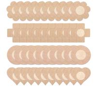 JIEYAO 40 Pièces Cache-Tétons Jetables, Protège-tétons Invisibles 4 Styles Jetables Cache Tétons Coeur Fleur Ronde Croix autoadhésif Nipple Cover Autocollants Respirants Mamelons pour Femmes