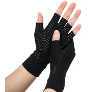 JIEYAO Gants en cuivre contre l'arthrite, gants pour l'arthrose avec rhumatismes, gants de compression pour homme et femme, gants sans doigts, gants de jeu pour les rhumatoïdes et l'ostéoarthrite