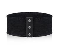 JIEYAO Large ceinture élastique pour femme, ceinture large avec fermeture à pression pour robes, Noir , 69 x 9.8 cm / 27.1 x 3.85 in