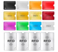 JIEYAO Lot de 16 Protection Carte bancaire RFID,12 Couleurs pour Cartes de crédit et 4 Porte-passeports RFID Porte-Cartes Protection Contre Le vol d'identité pour Homme et Femme