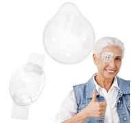 JIEYAO Lot de 2 cache-yeux transparents à 9 trous en plastique - 2 styles - Respirants - Avec petit trou - Protection des yeux après une opération