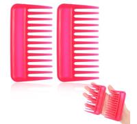 JIEYAO Lot de 2 mini peignes à dents larges, peigne de voyage, petit peigne de douche, peigne à main, peigne démêlant les cheveux, peigne à cheveux bouclés, peigne à grandes dents en plastique pour