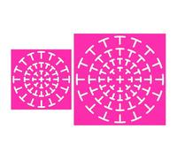 JIEYAO Lot de 2 pochoirs mandala, outil de peinture à pois mandala, 16 segments créatifs, pochoirs réutilisables pour peinture sur bois de roche, toile, projets artistiques (2)