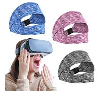 JIEYAO Lot de 3 protections contre la transpiration VR - Masque pour les yeux - Bandeau réglable VR - Respirant - Lavable