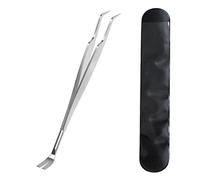 JIEYUCHU Pince à Tiques, 2 en 1 Pince à Tiques en Acier Inoxydable, Professionnel Crochets à Tiques en Métal avec étui, pour Les Humains, Chiens, Chats, Animaux de Compagnie