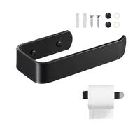 JIEYUCHU Porte Papier Toilette, Support Papier Toilette Fixation Murale ou Auto Adhésif, Porte Rouleau Papier WC pour Salle De Bain, Cuisine, Design Moderne (Noir)