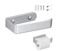 JIEYUCHU Porte Papier Toilette, Support Papier Toilette Fixation Murale ou Auto Adhésif, Porte Rouleau Papier WC pour Salle De Bain, Cuisine, Design Moderne (Argent)
