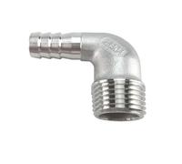 JIEYUZYUO 1/4" 3/8" 1/2" 3/4" 1" Bsp Mâle, Raccord de Tuyau 6/8/10/12/14/15/16/20/25/32 Mm, Raccord de Tuyau, Coude À 90 Degrés, Connecteur En Acier Inoxydable Ss304/ Color/Dn20 * Barb 25Mm