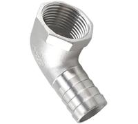 JIEYUZYUO 1/4" 3/8" 1/2" 3/4" 1" Bspt Femelle X 8-32 Mm, Coude À 90 Degrés En Acier Inoxydable 304 Connecteur/Color/Dn25 * Barb 20Mm