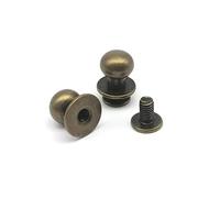JIEYUZYUO 10 Pièces, Tête Sphérique Ronde En Laiton Massif, Cuivre, Pour Sac À Main, Ceinture, Clou À Vis, Rivet, Embout À Vis, Goujon/Antique Brass/Head Diameter 10Mm