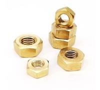 JIEYUZYUO 5/10/25/50/100 Pièces Écrous Hexagonaux En Laiton Massif, Pour Vis Et Boulons M1.4 M1.6 M2 M2.5 M3/M4 M5 M6 M8 M10 M12/5Pcs M12