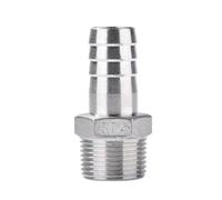 JIEYUZYUO Raccord de Tuyau Usu 304 1/8", 1/4", 3/8", 1/2", Filetage Mâle Bsp X 6 Mm-25 Mm, Raccord Cannelé Pagoda/Color/Dn15*18Mm