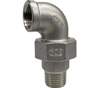 JIEYUZYUO Raccords de Tuyauterie En Acier Inoxydable 304, 1/4", 3/8", 1/2", 3/4", 1", 1-1/4", 1-1/2", 2", Bspp Mâle Femelle, Coude À 90 Degrés, Raccord En Acier Inoxydable 304/Female To Male/Elbow_1"