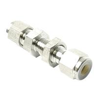 JIEYUZYUO Tube 0 Mm 1/8", 1/4", 3/8" de Diamètre Extérieur, Raccord de Cloison, Raccord de Tuyau En Acier Inoxydable Sus316L, Eau/Color/1L4 Inch Equal