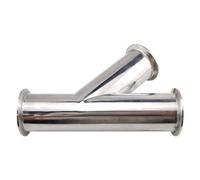 JIEYUZYUO Tube 3 Voies En Y Incliné En Acier Inoxydable 304, Diamètre Extérieur 19-108 Mm, Manchon À Trois Voies de 1,5-4", 50,5-119 Mm, Fabriqué Sur Mesure/Sus304/63.0Mm Ferrule 77.5