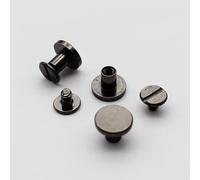 JIEYUZYUO Vis de Ceinture Plate, Clou À Vis Pour Cuir, Rivets Massifs En Laiton, Tête de Goujon/Black/10 * 11Mm 5 Sets