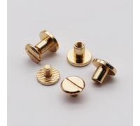 JIEYUZYUO Vis de Ceinture Plate, Clou À Vis Pour Cuir, Rivets Massifs En Laiton, Tête de Goujon/Den/9 * 6.5Mm 5 Sets