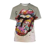 JIFENLI Hombre 3D Estampado Camiseta Moda De Verano Hip Hop Street Art Camisetas Gráficas Hombres Casual Graffiti Estampado Cuello Redondo Camisetas De Manga Corta