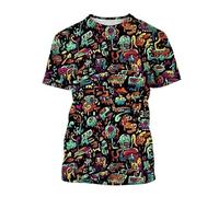 JIFENLI Hombre 3D Estampado Camiseta Moda De Verano Hip Hop Street Art Camisetas Gráficas Hombres Casual Graffiti Estampado Cuello Redondo Camisetas De Manga Corta