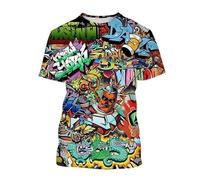 JIFENLI Hombre 3D Estampado Camiseta Moda De Verano Hip Hop Street Art Camisetas Gráficas Hombres Casual Graffiti Estampado Cuello Redondo Camisetas De Manga Corta