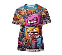 JIFENLI Hombre 3D Estampado Camiseta Moda De Verano Hip Hop Street Art Camisetas Gráficas Hombres Casual Graffiti Estampado Cuello Redondo Camisetas De Manga Corta