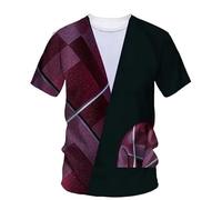JIFENLI Hombre 3D Estampado Camiseta Moda Falsos Dos Trajes Camisetas De Hombre Creativo Impreso en 3D Camisa O Collar Manga Corta Ropa De Calle